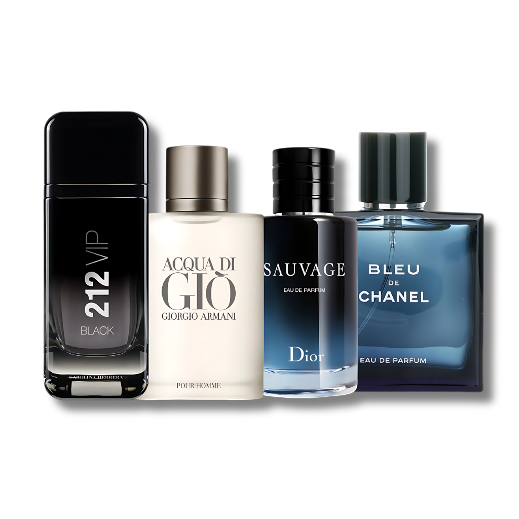 Set 4 Düfte: Armani Code, 212 VIP Black, Sauvage und Bleu de Chanel 100 ml