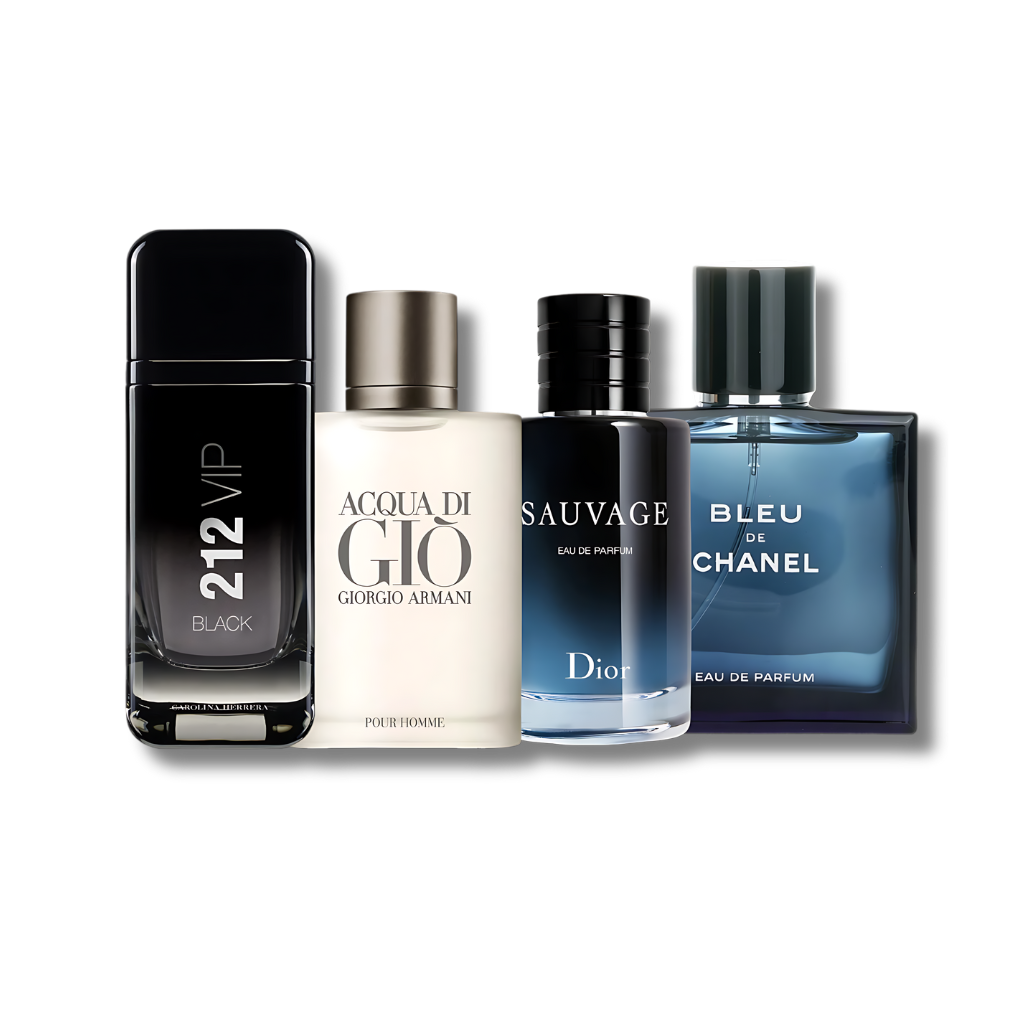 Set 4 Düfte Sauvage, Creed, Giorgio Armani e Bleu de Chanel 100ml